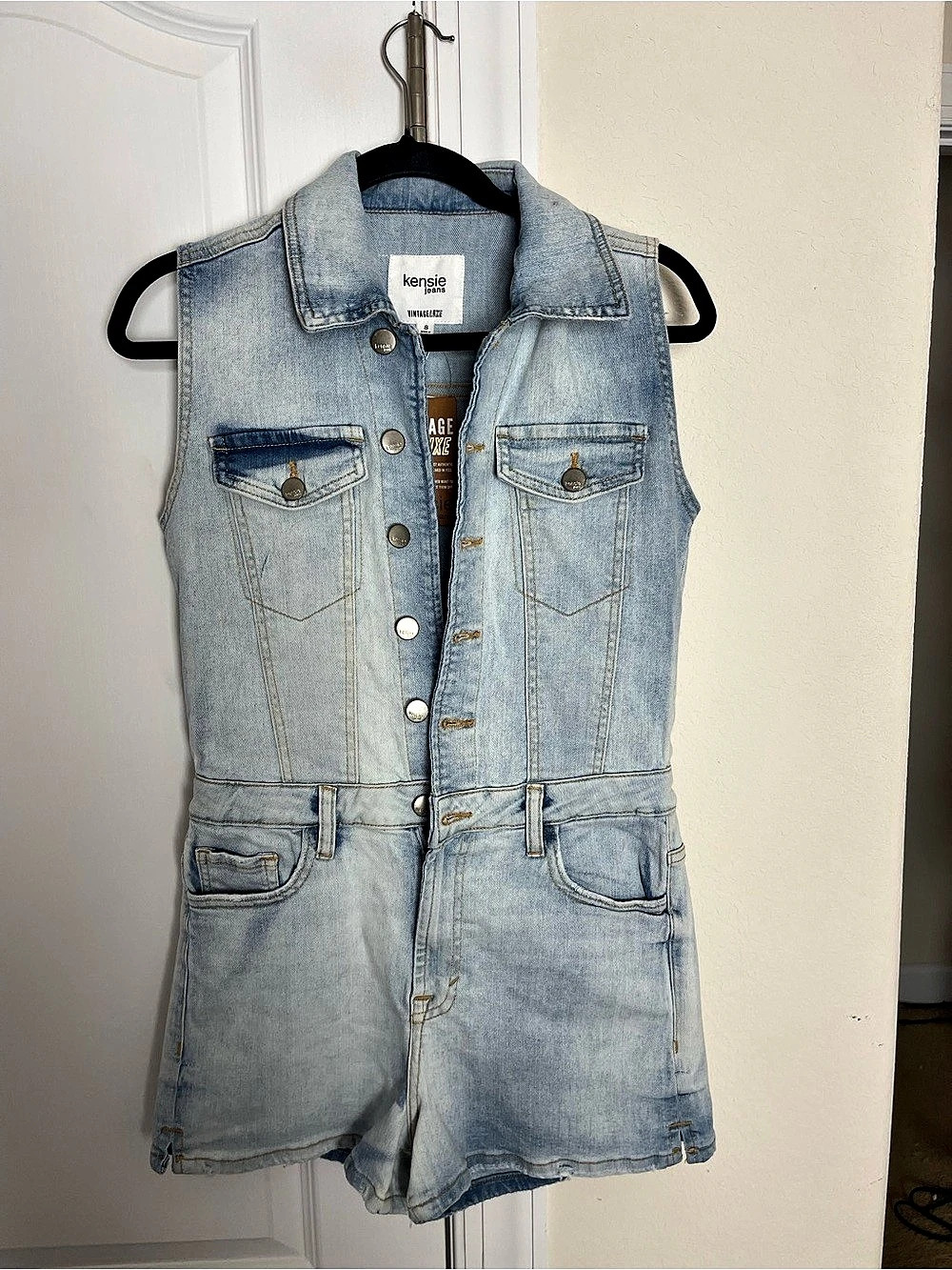 Kensie Denim Romper Blue Size Small NWT
